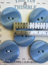 Load image into Gallery viewer, Authentic Vintage Sky Blue Glass Buttons - Card of 5 - 26mm or 1 Inch