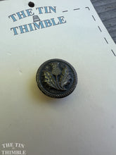 Load image into Gallery viewer, Vintage Pewter Buttons - Single Thistle Silver Button - Scottish Thistle Button - 16mm