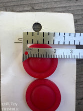 Load image into Gallery viewer, Vintage 'Streamline' Red Plastic Buttons - 22mm (7/8 Inch) - Set of 3 - Bright Red Vintage Buttons
