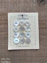 Load image into Gallery viewer, Mother of Pearl Shirt Buttons - Card of 12 - 14mm (1/2 inch)