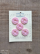 Load image into Gallery viewer, Vintage Pink Plastic Buttons - Card of 5 - 22mm (7/8 inch) - Textured Plastic Buttons