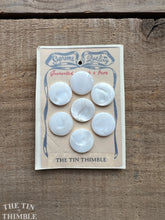 Load image into Gallery viewer, Vintage Mother of Pearl Shank Shell Buttons - Card of 7 - 19mm (3/4 inch)