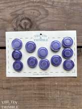 Load image into Gallery viewer, Vintage Purple Plastic Buttons - Card of 12 - 21mm (7/8 inch)