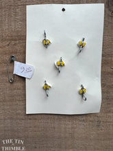 Load image into Gallery viewer, Vintage Yellow Plastic Buttons - Card of Five - 20mm (3/4 inch)