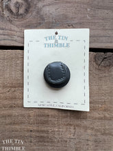 Load image into Gallery viewer, Vintage Plastic Faux Leather Flap Button - Single Button with Shank Back - Dark Gray - 30mm (1 1/8 Inch)