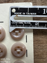 Load image into Gallery viewer, Vintage Light Brown Small Glass Shirt Buttons - Light Green Bun Button - 11mm (3/8 Inch)