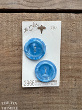 Load image into Gallery viewer, Vintage Light Blue Mottled Blue and White Plastic Buttons - 28mm (1 1/8 Inch)