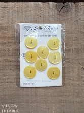 Load image into Gallery viewer, Vintage 'Jewel Tone' Yellow Plastic Buttons - Set of 8 - 19mm (3/4 Inch) - On Original Card