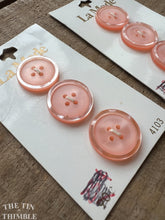 Load image into Gallery viewer, Vintage 'La Mode' Peach Plastic Buttons - Set of 2 - 20mm (3/4 Inch) - On Original Card