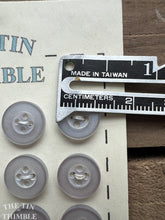 Load image into Gallery viewer, Vintage Pale Blue Gray Plastic Shirt Buttons - 11mm (1/2 Inch) - Set of 17 -  Smooth Classic Plastic 4-Hole Buttons