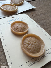 Load image into Gallery viewer, Vintage Beige Textured Plastic Buttons - 45mm (1 3/4 Inch) OR 28mm (1 1/8 Inch) - Card of 2 or 3 - Interesting Shank Buttons