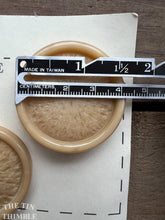 Load image into Gallery viewer, Vintage Beige Textured Plastic Buttons - 45mm (1 3/4 Inch) OR 28mm (1 1/8 Inch) - Card of 2 or 3 - Interesting Shank Buttons
