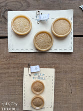 Load image into Gallery viewer, Vintage Beige Textured Plastic Buttons - 45mm (1 3/4 Inch) OR 28mm (1 1/8 Inch) - Card of 2 or 3 - Interesting Shank Buttons