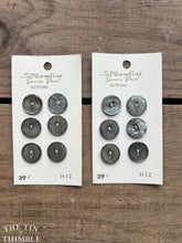 Load image into Gallery viewer, Vintage Mother of Pearl Shell Shirt Buttons - 15mm (5/8 Inch) - Set of 6 - Streamline Genuine Pearl Buttons on Original Card - Mid Century