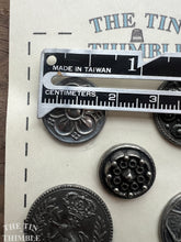 Load image into Gallery viewer, Vintage Norwegian Pewter Buttons - Scandinavian Silver Button for Sweaters and Knitwear - Set of 6
