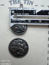 Load image into Gallery viewer, Vintage Norwegian Pewter Buttons - Scandinavian Silver Buttons for Sweaters and Knitwear - Set of 2