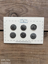 Load image into Gallery viewer, Vintage Norwegian Pewter Buttons - Scandinavian Silver Button for Sweaters and Knitwear - Set of 6