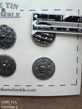 Load image into Gallery viewer, Vintage Norwegian Pewter Buttons - Scandinavian Silver Button for Sweaters and Knitwear - Set of 6