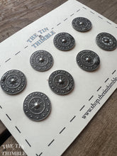 Load image into Gallery viewer, Vintage Norwegian Pewter Buttons - Scandinavian Silver Button for Sweaters and Knitwear - Set of 6
