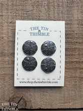 Load image into Gallery viewer, Vintage Norwegian Pewter Buttons - Scandinavian Silver Buttons for Sweaters and Knitwear - Set of 4