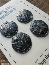 Load image into Gallery viewer, Vintage Norwegian Pewter Buttons - Scandinavian Silver Buttons for Sweaters and Knitwear - Set of 4