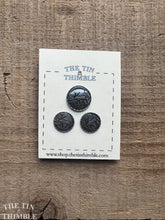 Load image into Gallery viewer, Vintage Norwegian Pewter Buttons - Scandinavian Silver Reindeer Buttons for Sweaters and Knitwear - Set of 2