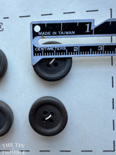 Load image into Gallery viewer, Vintage Dyed Wood Buttons - Set of 8 Black Wood 4-Hole Buttons - 17mm (3/4 Inch)