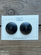 Load image into Gallery viewer, Vintage Wood Sailboat Buttons - Set of 2 Carved Wood Buttons - 43mm (1 3/4 Inch)