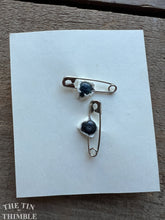 Load image into Gallery viewer, Vintage Wood Blue Dyed Buttons - Set of 2 Wood Buttons - 18mm (3/4Inch)