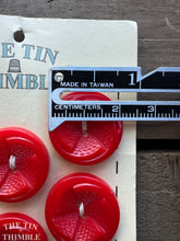 Load image into Gallery viewer, Vintage Red Plastic Buttons - 22mm (7/8 Inch) - Set of 6 - Bright Red Vintage Buttons (Copy)
