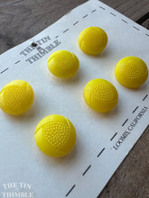 Load image into Gallery viewer, Authentic Vintage Bright Yellow Glass Buttons - Card of 6 or 8 - 18mm (3/4 Inch) (Copy)
