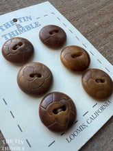 Load image into Gallery viewer, Authentic Vintage Tagua Buttons - Card of 6 - 20mm (3/4 Inch)