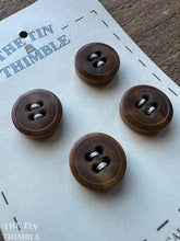 Load image into Gallery viewer, Authentic Vintage Tagua Buttons - Card of 4 - 15mm (5/8 Inch) - Vegetable Ivory Buttons