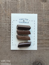 Load image into Gallery viewer, Vintage Wood Toggle Closure - Set of 4 Rhombus Wood Toggles - 38mm (1 1/2 Inch)