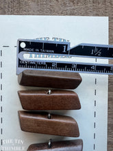 Load image into Gallery viewer, Vintage Wood Toggle Closure - Set of 4 Rhombus Wood Toggles - 38mm (1 1/2 Inch)