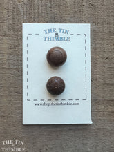 Load image into Gallery viewer, Vintage Carved Wood Buttons - Set of 2 Carved Wood Buttons - 18mm (3/4 Inch)