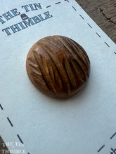 Load image into Gallery viewer, Vintage Carved Wood Button - Natural Wood Button - 28mm (1 1/8 Inch)