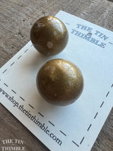 Load image into Gallery viewer, Painted Gold Sphere Buttons - Vintage Wood Buttons - 22mm