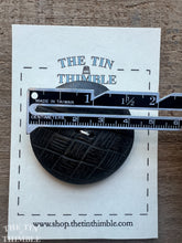 Load image into Gallery viewer, Vintage Carved Wood Button - Black Wood Button - 45mm (1 3/4 Inch)