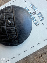 Load image into Gallery viewer, Vintage Carved Wood Button - Black Wood Button - 45mm (1 3/4 Inch)
