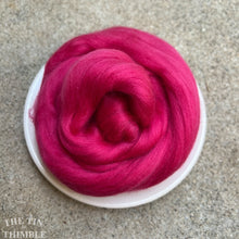 Load image into Gallery viewer, Raspberry Pink Superfine Merino Wool Roving - 1 oz - 19 Micron Roving for Felting, Weaving, Spinning and More