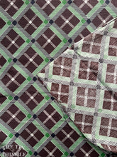Load image into Gallery viewer, Authentic Vintage Green and Brown Plaid Cotton - By the Yard - 34&quot; Wide - 1930s or 1940s

