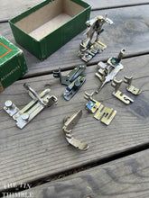 Load image into Gallery viewer, Singer 160809 Attachments - Singer Feet / Vintage Singer / Zipper Foot / Rolled Hem Foot / Binder Foot / Gathering Foot