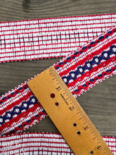Load image into Gallery viewer, Vintage Embroidered Trim - By the Half Yard - 100% Cotton Authentic Vintage Trim - Red and Blue
