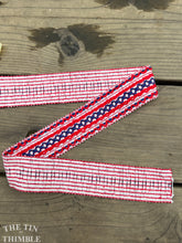 Load image into Gallery viewer, Vintage Embroidered Trim - By the Half Yard - 100% Cotton Authentic Vintage Trim - Red and Blue