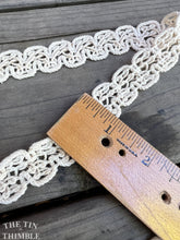 Load image into Gallery viewer, Crocheted Cotton Lace Trim - By the Half Yard - 1" Wide - Vintage Off White