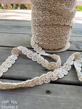 Load image into Gallery viewer, Crocheted Cotton Lace Trim - By the Half Yard - 1" Wide - Vintage Off White