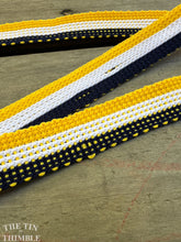 Load image into Gallery viewer, Yellow White and Navy Nylon Trim - Athletic Trim - School Uniform Trim