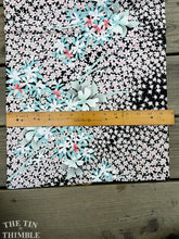 Load image into Gallery viewer, Japanese Kimono Fabric, Authentic Vintage - 14.5" x 1 1/2 Yards" with Crepe Texture - Polyester - Pastel and Black