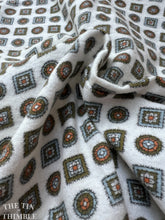 Load image into Gallery viewer, Vintage Printed Flannel - 7/8 Yard - Brown, Orange and Light Blue 100% Cotton Flannel Fabric